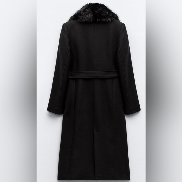 Zara NWT RARE LUXURY RUNWAY WINTER MAXIMALIST MANTECO Faux Fur Collar Wool Coat - Picture 9 of 17